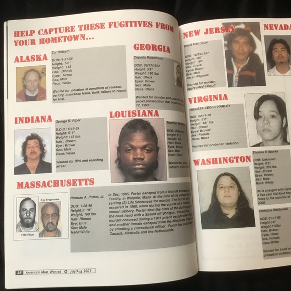 America’s Most Wanted  Magazine July/August 2001:John Walsh - Picture 5 of 8